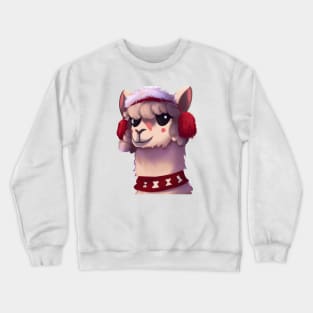 Cute Llama Drawing Crewneck Sweatshirt